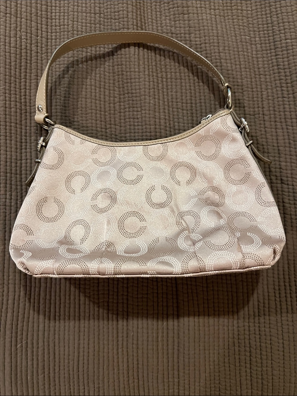 Coach light tan Signature Jacquard Shoulder Bag - Picture 2 of 3